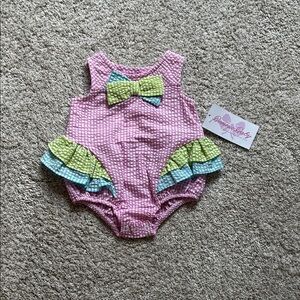 Bonnie Baby Pink and Green Bodysuit